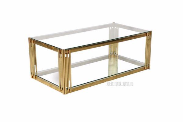 Picture of Lella Rectangle Clear Glass Coffee Table * Gold