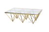Picture of Lella Rectangle Clear Glass Coffee Table * Angular Shaped Gold