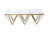 Picture of Lella Rectangle Clear Glass Coffee Table * Angular Shaped Gold