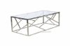 Picture of LELLA Rectangle Clear Glass Coffee Table (Silver)