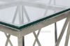 Picture of Lella Square Clear  Glass Side Table * Angular Shaped Silver