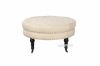 Picture of Dolfer Round Fabric Ottoman * Beige