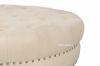 Picture of Dolfer Round Fabric Ottoman * Beige