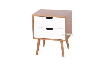 Picture of KINGSTON 2-Drawer Bedside Table (Oak and White)