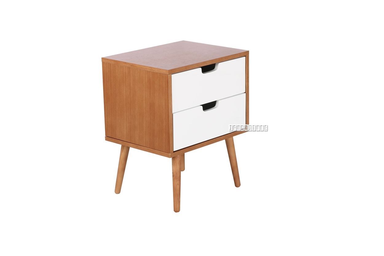 KINGSTON 2Drawer Bedside Table (Oak and White)