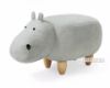 Picture of ANIMAL Big Hardwood Ottoman (White Hippo)