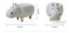 Picture of ANIMAL Big Hardwood Ottoman (White Hippo)