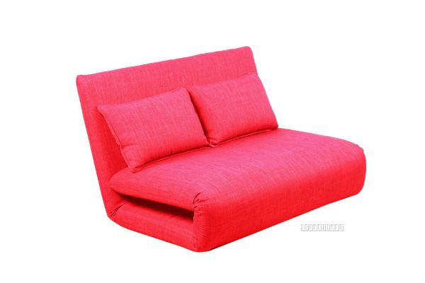 Fidel Convertible 2 Seat Sofa Bed Red, 2 Seater Red Sofa Bed