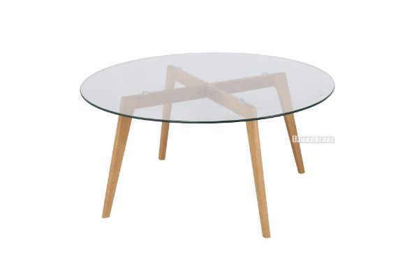 Paris Round Glass Coffee Table Solid, Coffee Table Glass Top And Wooden Legs