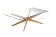 Picture of Paris Cross Legs Rectangular Glass Coffee Table *Solid Oak Legs
