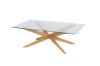 Picture of Paris Cross Legs Rectangular Glass Coffee Table *Solid Oak Legs