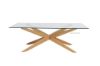 Picture of Paris Cross Legs Rectangular Glass Coffee Table *Solid Oak Legs