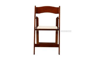 Picture of RETREAT Foldable Dining Chair - Light Brown Chair with White PU Seat