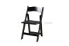 Picture of RETREAT Foldable Dining Chair - Dark Brown Chair with Black PU Seat