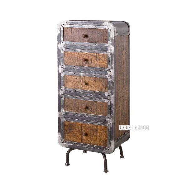 Picture of SAIGON Solid Mango Wood 5 Drawer Tallboy