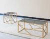 Picture of CLIO Rectangle Grey Glass with Golden Legs Coffee Table