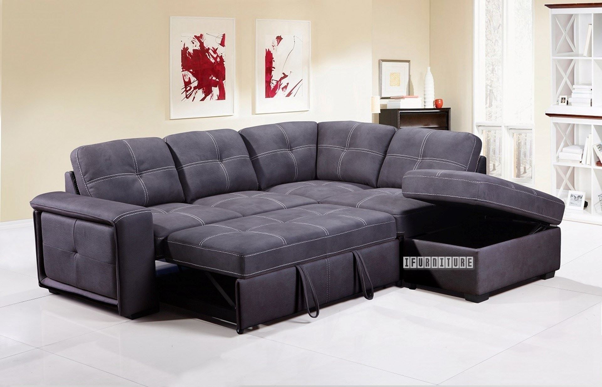 gray sectional sleeper sofa bed