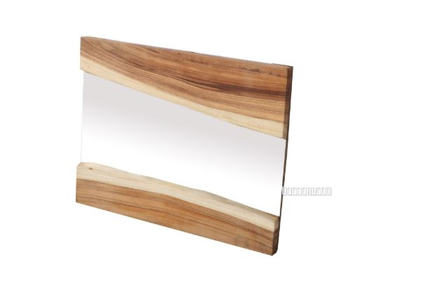Picture of Astrid Solid Teak Live Edge Hanging Mirror * 3 Sizes - 100x70
