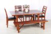 Picture of EILBY 180 Dining Set * SOLID PINEWOOD & VENEER IN RICH *DARK BROWN