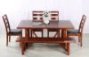 Picture of EILBY 180 Dining Set * SOLID PINEWOOD & VENEER IN RICH *DARK BROWN