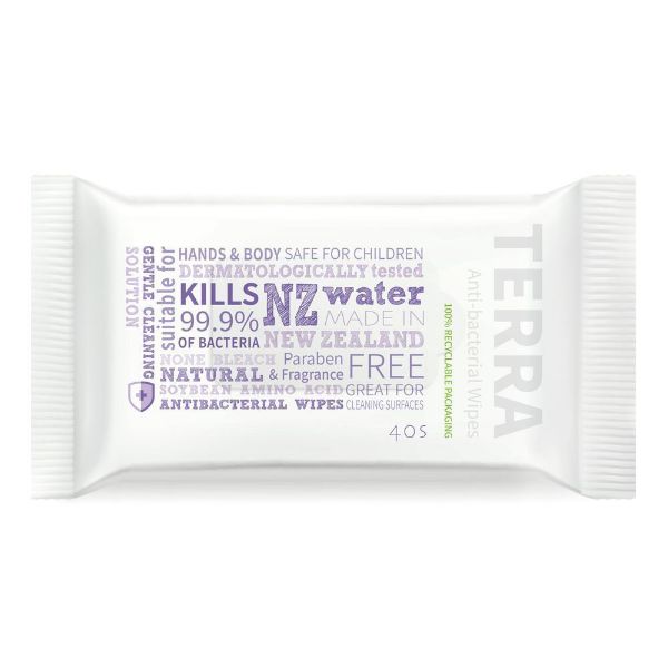 Picture of TERRA ANTIBACTERIAL WIPES Pack of 40