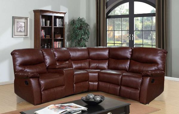 Picture of HARNEY POWER/MANUAL RECLINING SECTIONAL SOFA *Brown