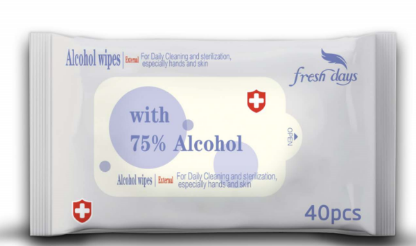 Picture of ANTIBACTERIAL WIPES PACK OF 40 - 75% ALCOHOL