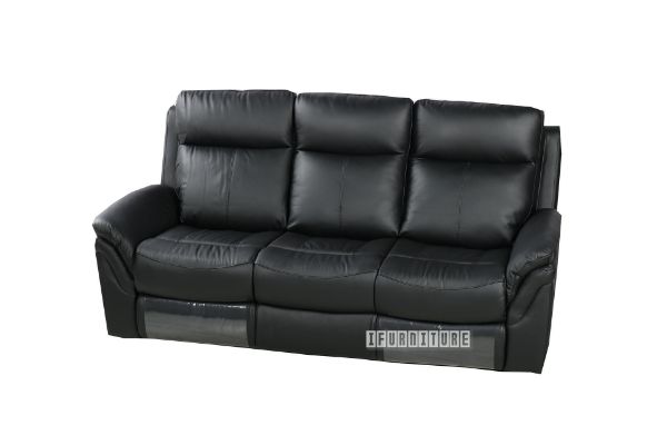 Picture of Breville Reclining Genuine Leather Sofa *black