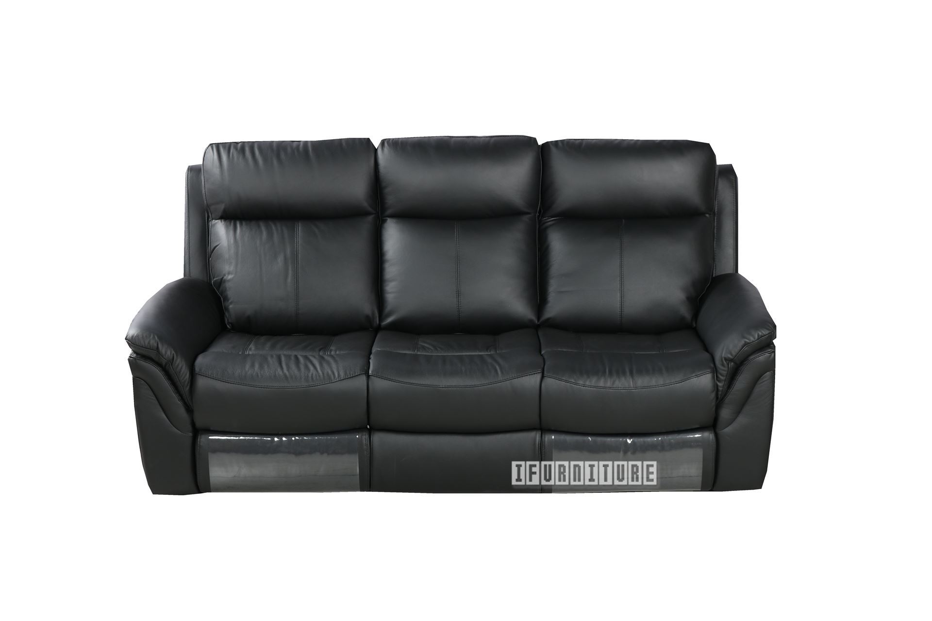 Breville Reclining Genuine Leather Sofa *black