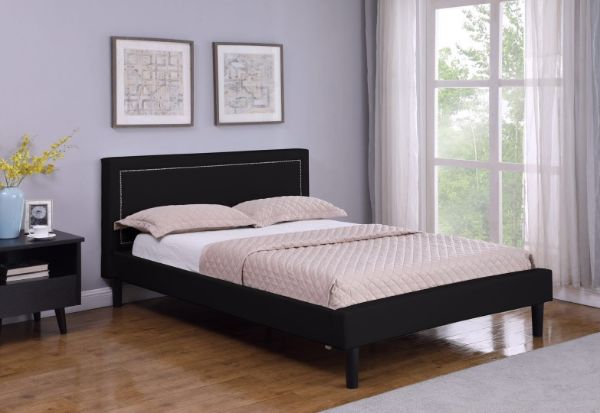 Picture of JOYANCE PLATFORM BED FRAME IN DOUBLE/ QUEEN SIZE IN BLACK PU