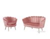 Picture of EVELYN Curved Flared Accent Velvet Chair (Pink)