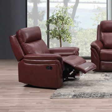 Picture of Breville Genuine Leather 2RR+3RR Recliners *Wine Red  