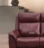 Picture of BREVILLE Reclining Genuine Leather Sofa (Wine Red)