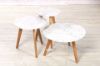 Picture of COPENHAGEN D50 Solid Oak Round Marble Coffee Table