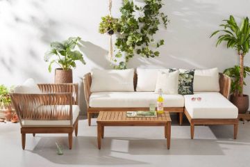 Picture of ELISE Sectional Outdoor Wicker Sofa + Coffee Table Set