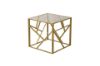 Picture of CLIO Square Grey Glass Side Table with Golden Frame