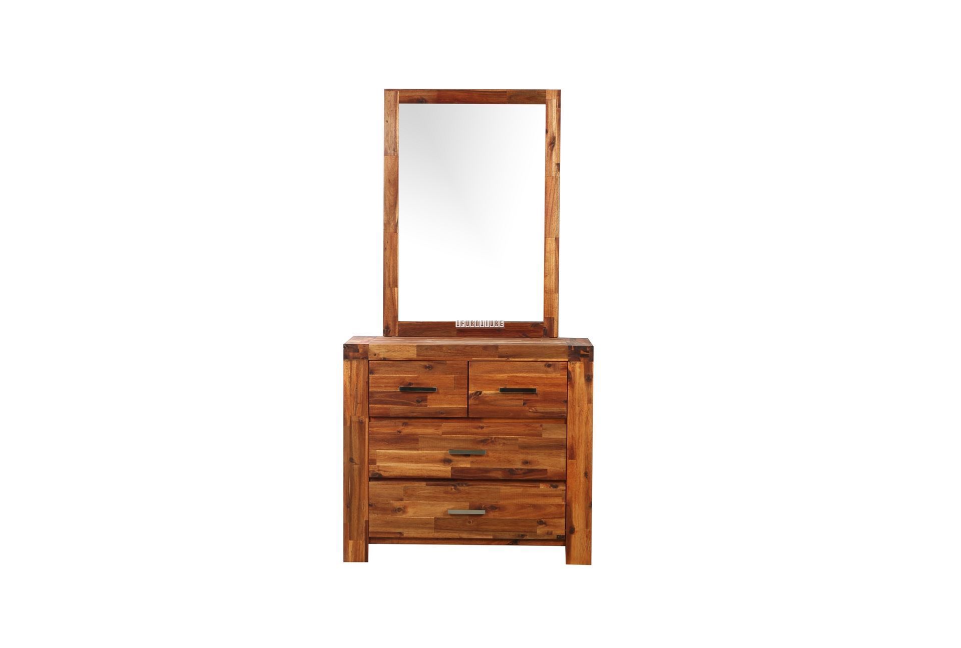 PHILIPPE 4DRW Dresser with Mirror *Rustic Java Color Dresser without