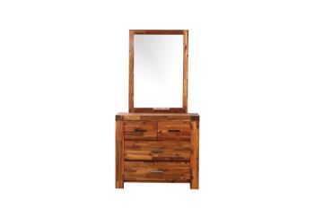 Picture of PHILIPPE 4-Drawer Dresser with Mirror (Rustic Java Colour)