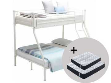 Picture of STELLA Steel Single-Double Bunk Bed Frame with Support Plus Pocket Spring Mattress Combo