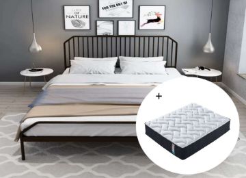 Picture of Philippa Steel Frame Bed in Double Size with Support Plus Pocket Spring Double Mattress Combo