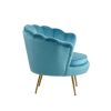 Picture of EVELYN Curved Flared Accent Velvet Chair (Blue)