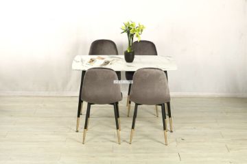 Picture of Bijok 120 5pc Dining Set *White Marble Finishing
