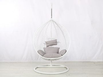 Picture of ALBURY Outdoor Rattan Hanging Egg Chair (White)