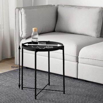 Picture of SASAKI Simple Side Table with Removable Tray (Black)
