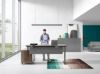 Picture of UP1 Executive L-Shape Height Adjustable Standing Desk System (Oak Top)