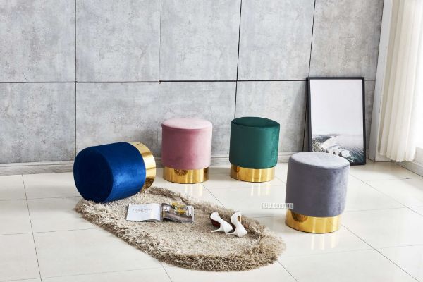 Picture of VERSA Small Footstool (Pink/Grey/Green)