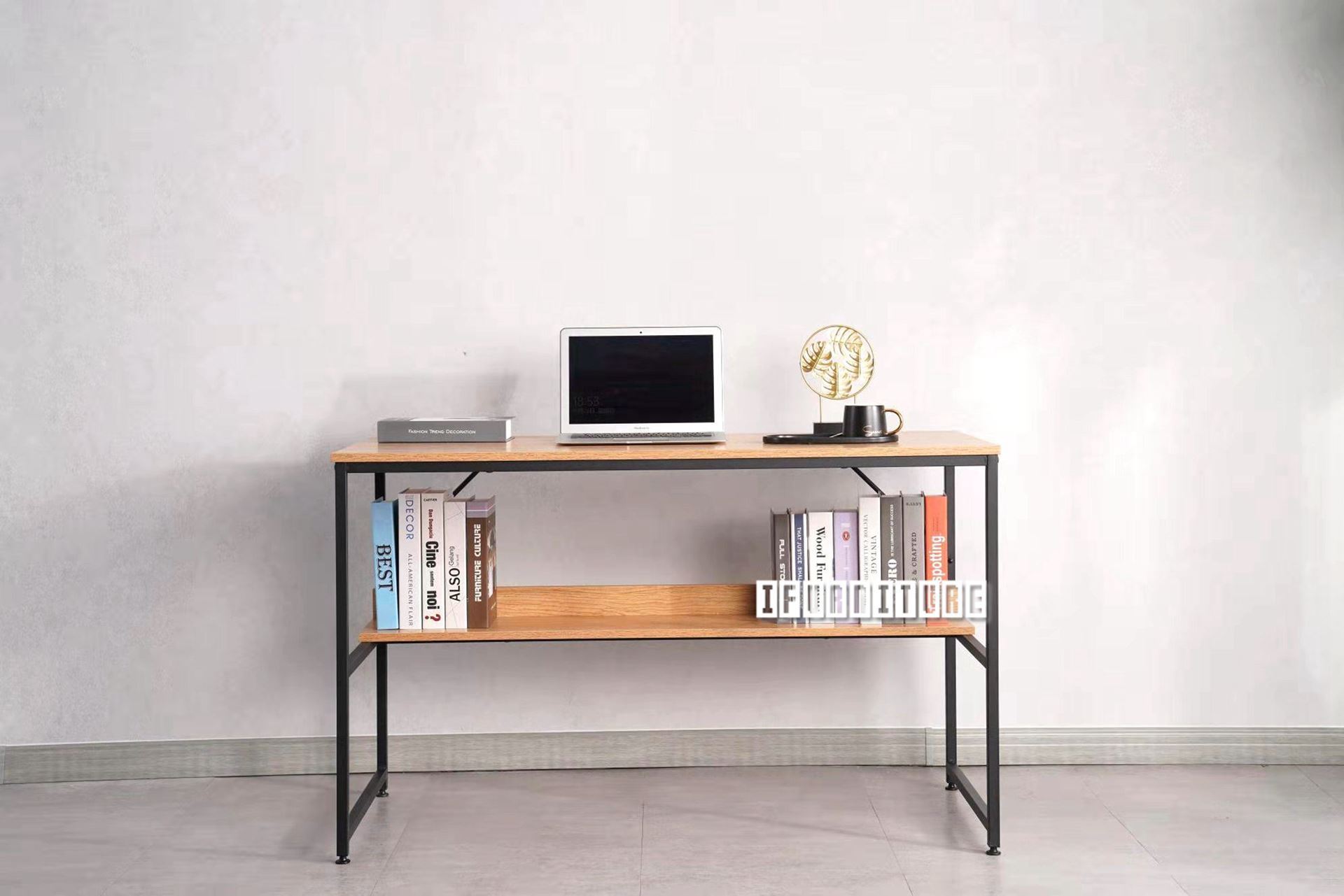 HENMAN 120 Work Desk with Bottom Shelf (Black)
