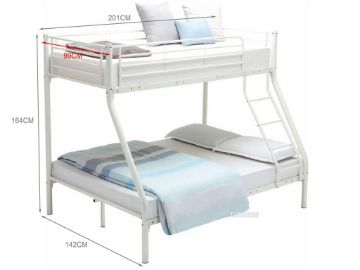 Picture of STELLA Steel Frame Single-Double Bunk Bed (White)