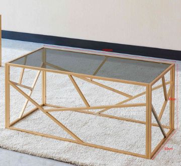 Picture of CLIO Rectangle Grey Glass with Golden Legs Coffee Table