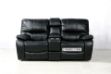 Picture of PASADENA Reclining Sofa (Black) - 2 Seat with Storage Console & Drawer & LED Light (2RRC)